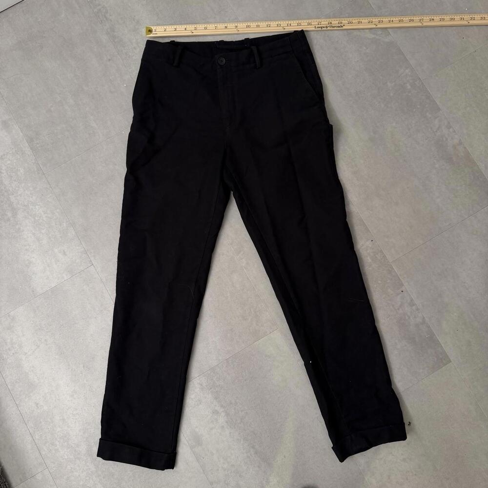Massimo Dutti Cropped Slim Fit Chinos, Men’s 31X31, Black With Folded Hem